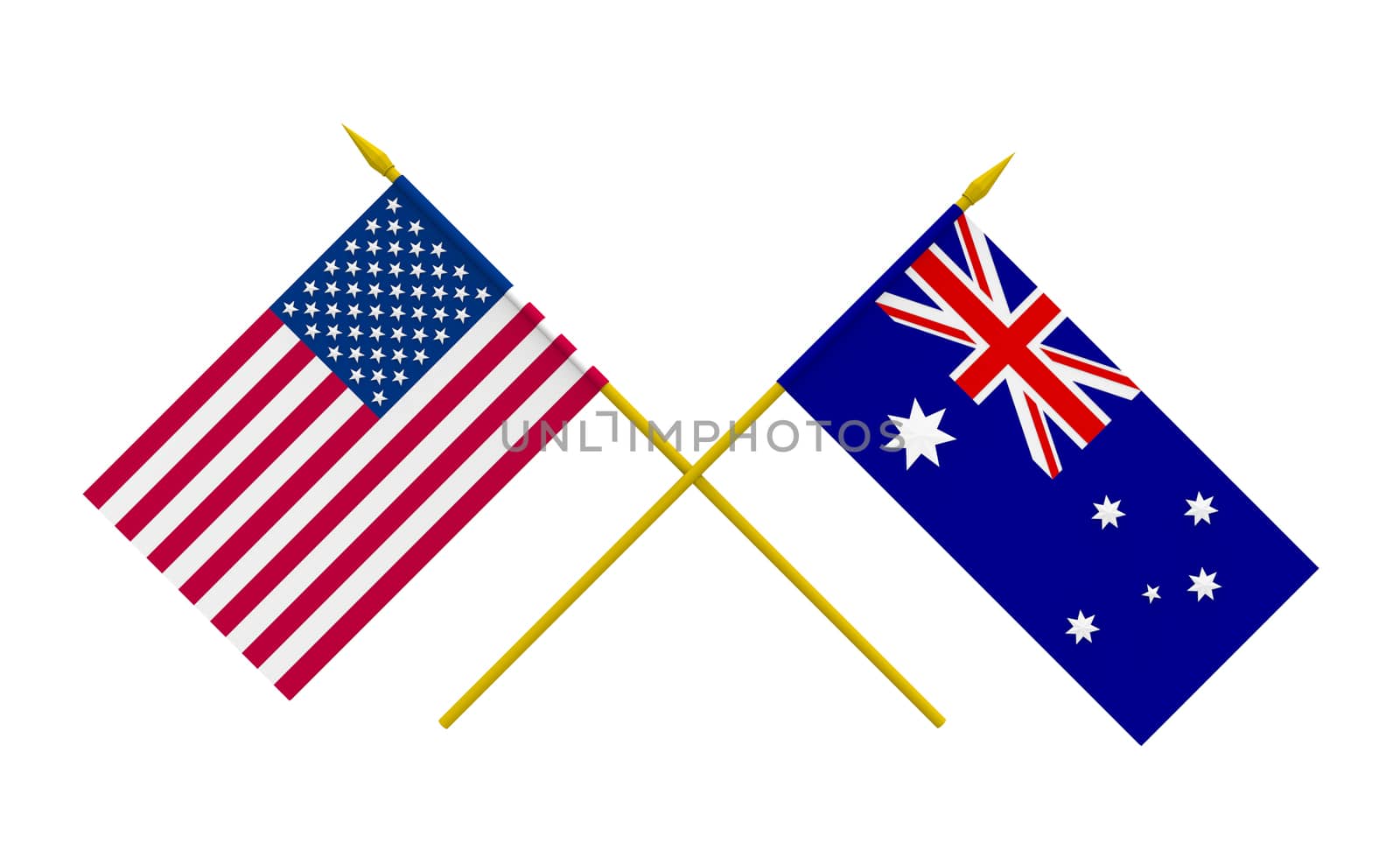 Flags, Australia and USA by Boris15