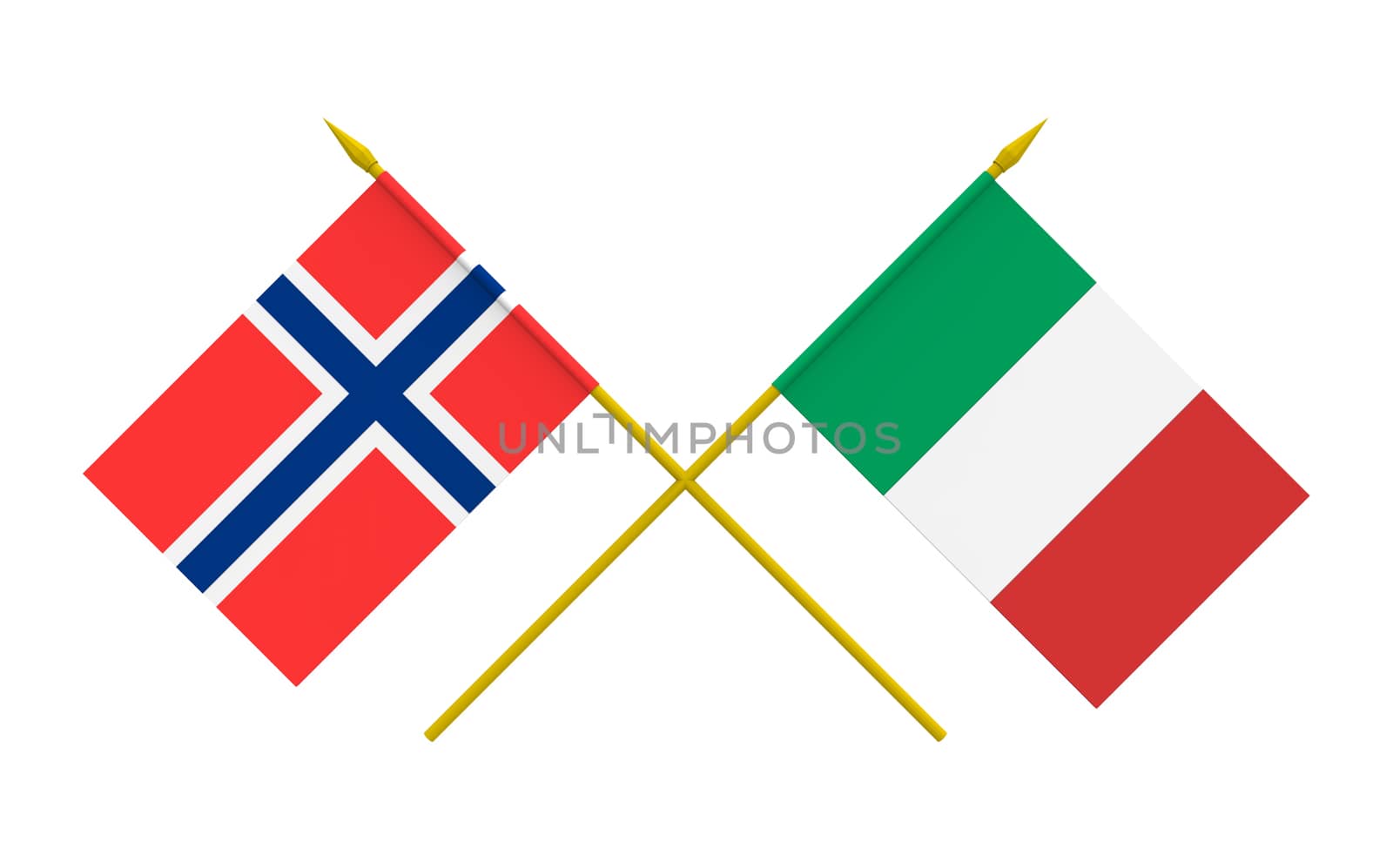 Flags, Italy and Norway