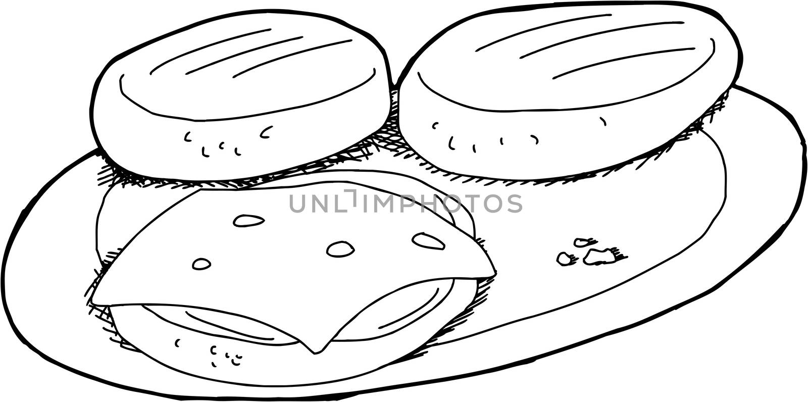 Outlined Burgers on Plate by TheBlackRhino