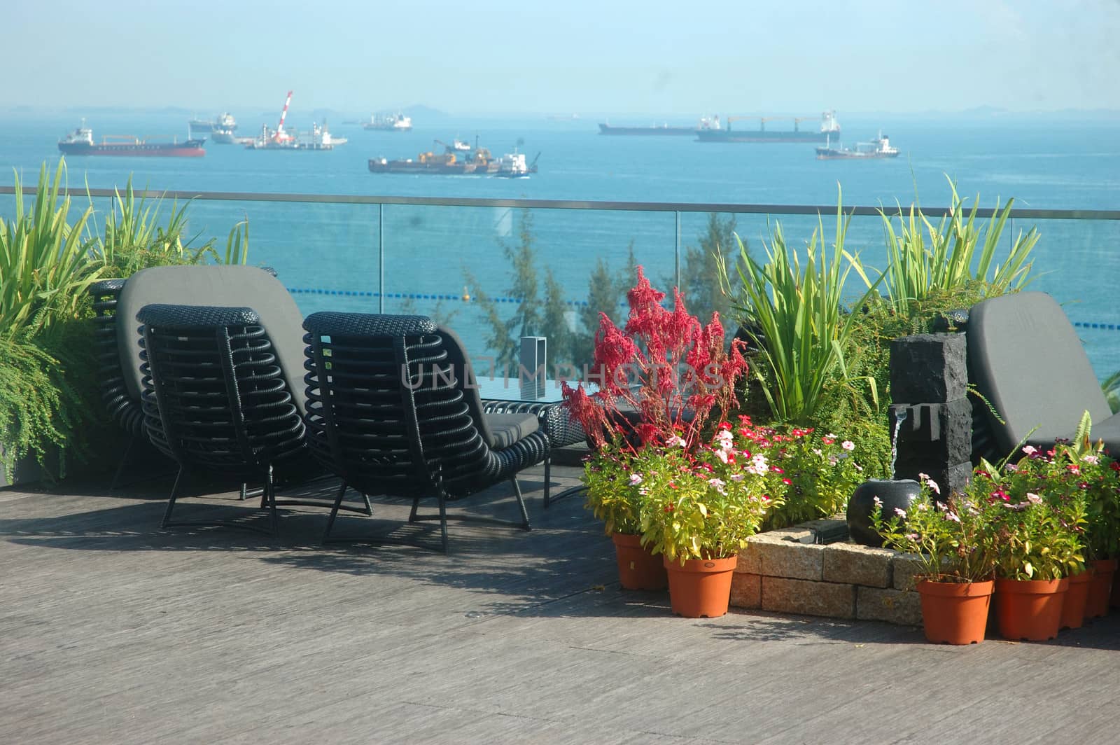 roof top terrace with sea view scenery
