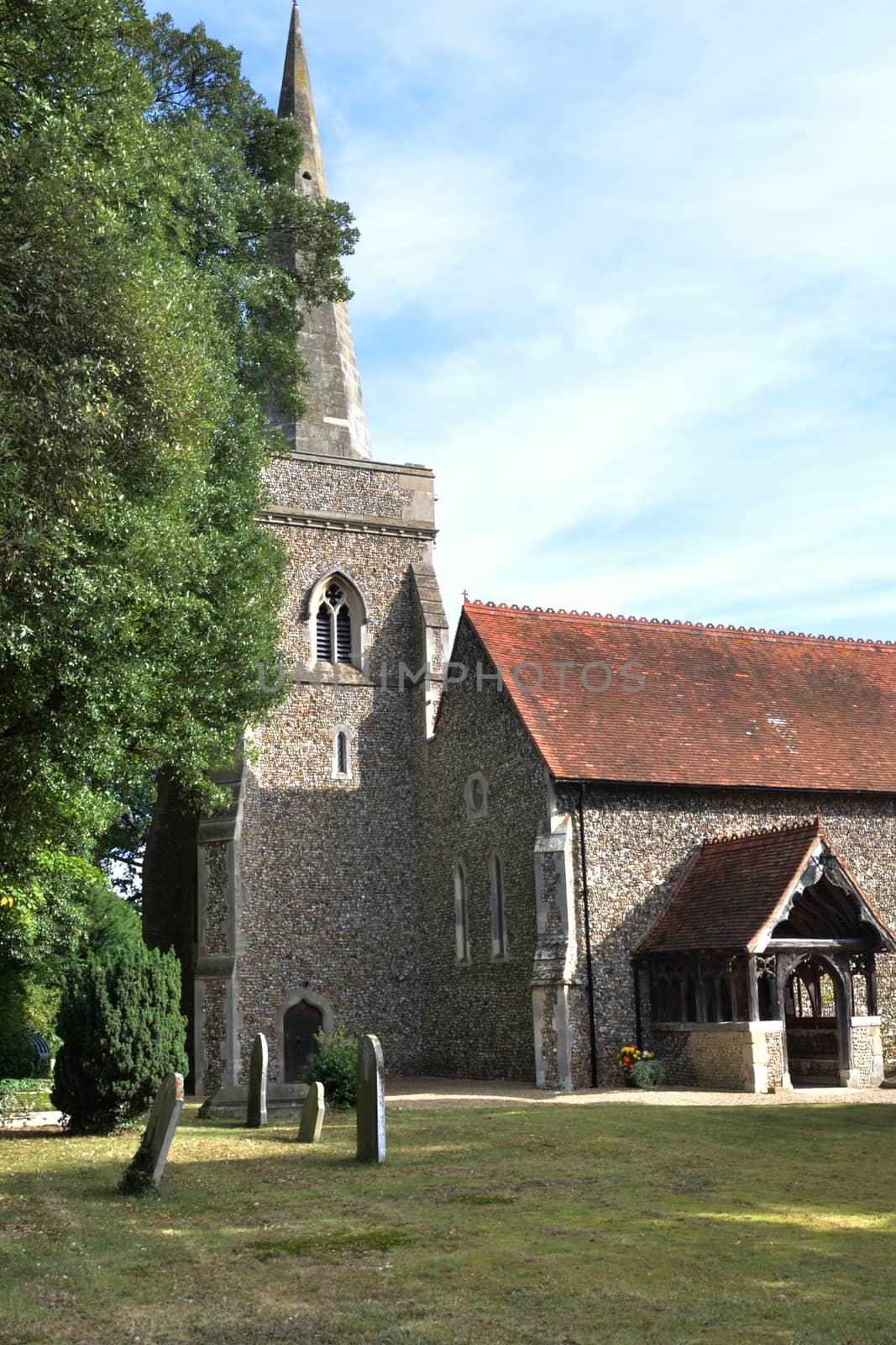 English parish church in sun