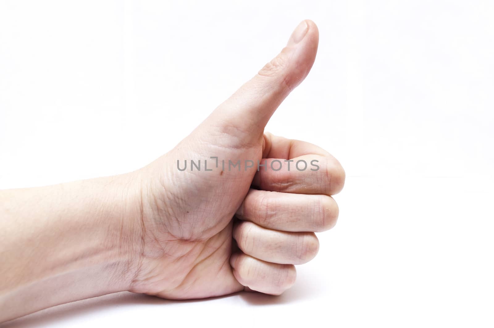 hand with gesture like on white background by NeydtStock