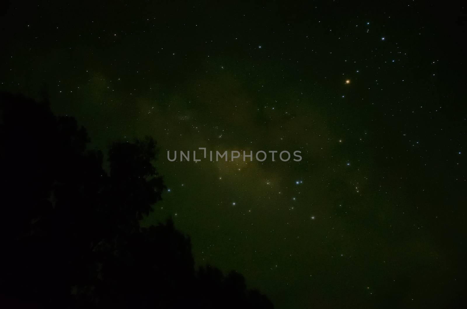 Milky way with star in the sky at Payam Island, Ranong, Thailand