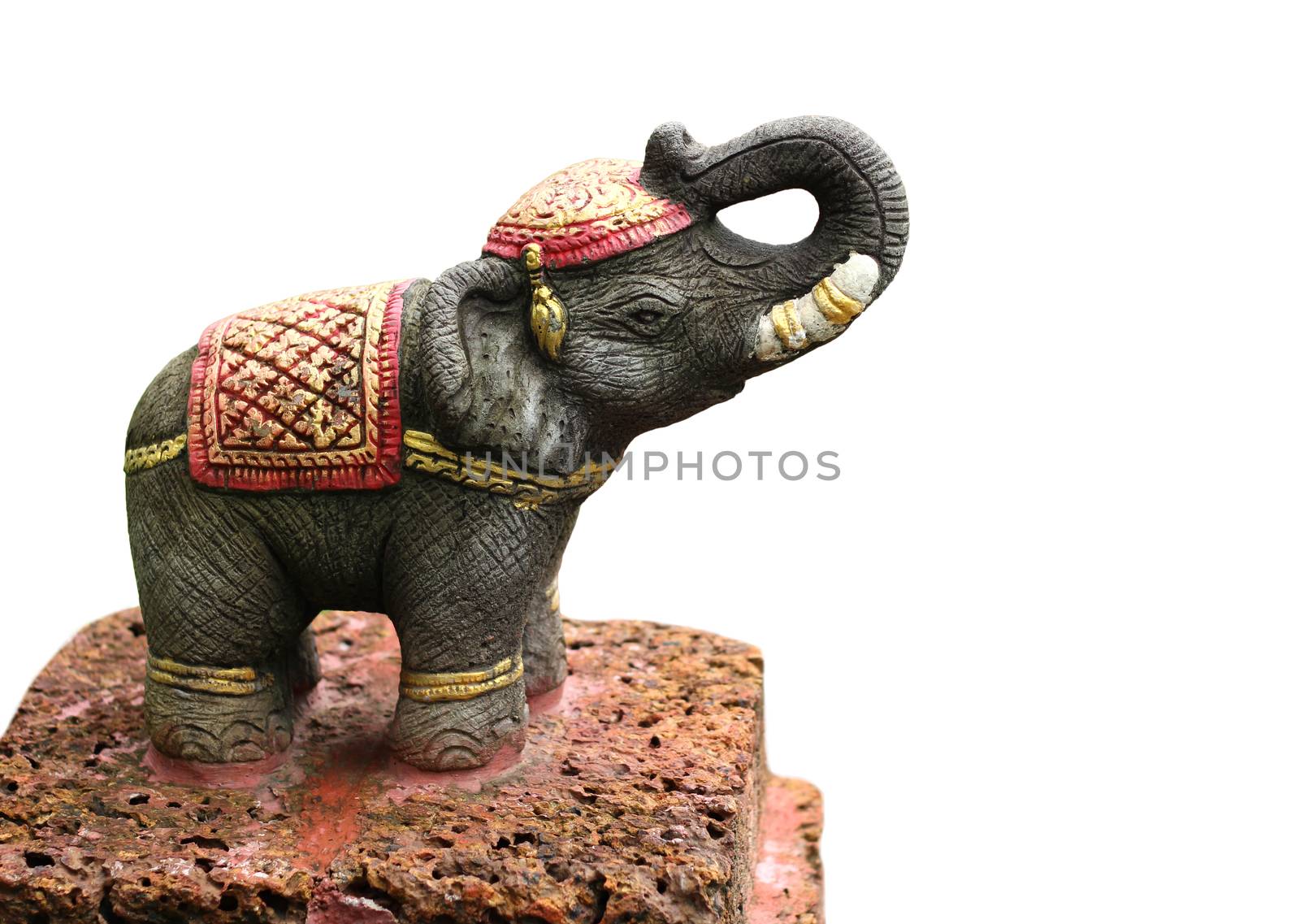 Elephant statue isolated on white background