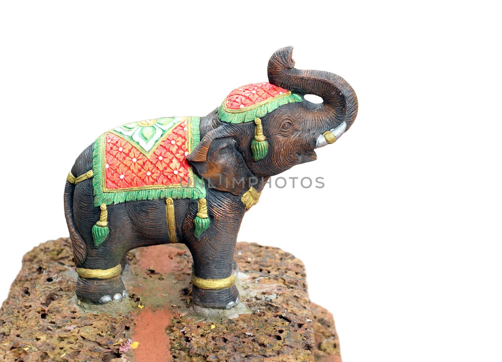 Elephant statue isolated on white background