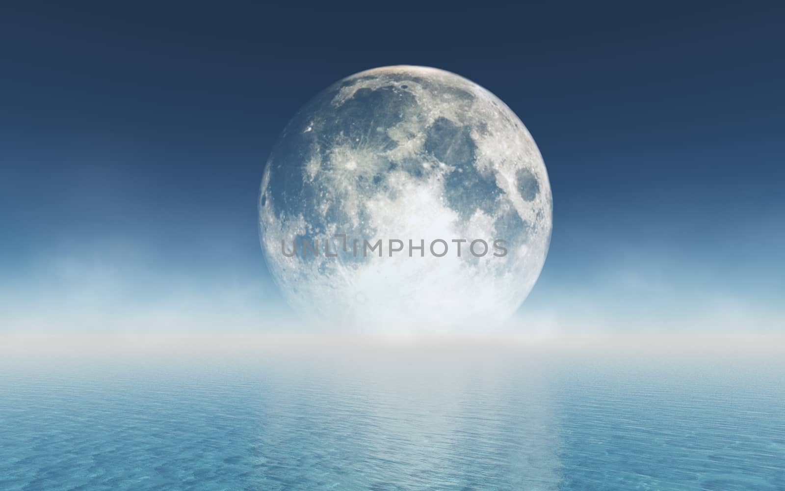 full moon above the water