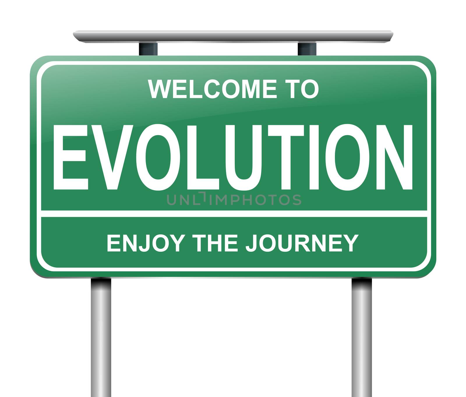 Illustration depicting a sign with an evolution concept.
