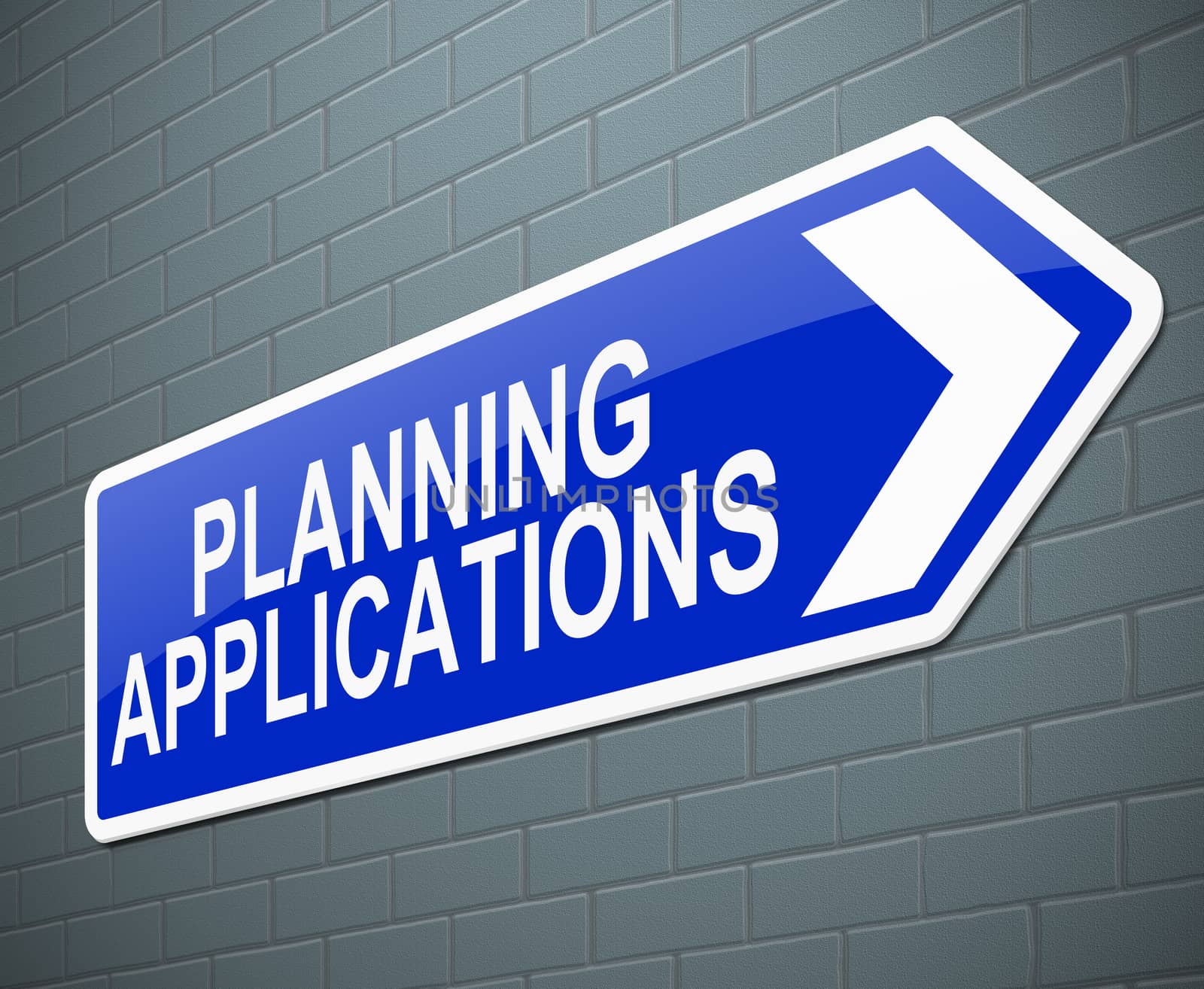Illustration depicting a sign with a planning application concept.