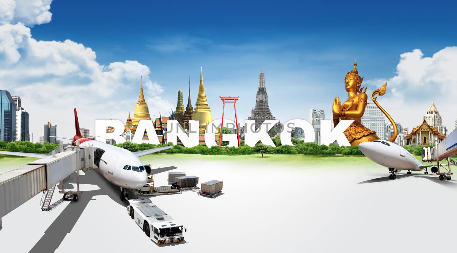 travel thailand by airplane, concept by potowizard