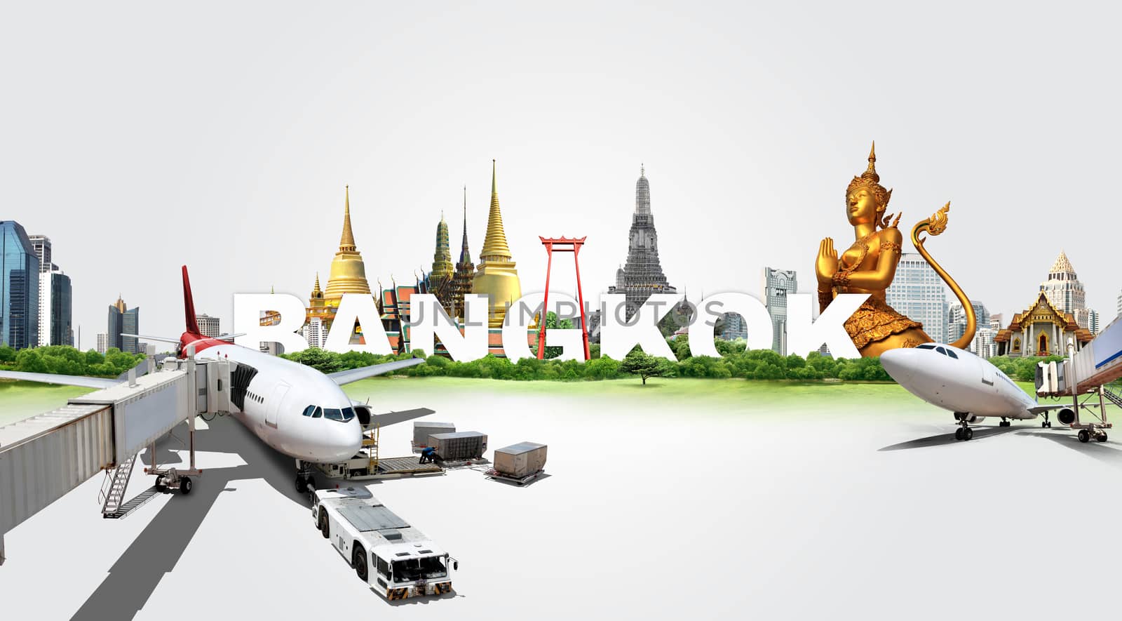 travel thailand by airplane, concept by potowizard