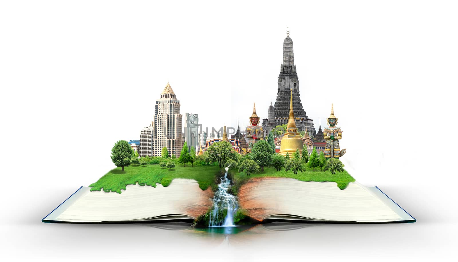 book with thailand bangkok travel concept