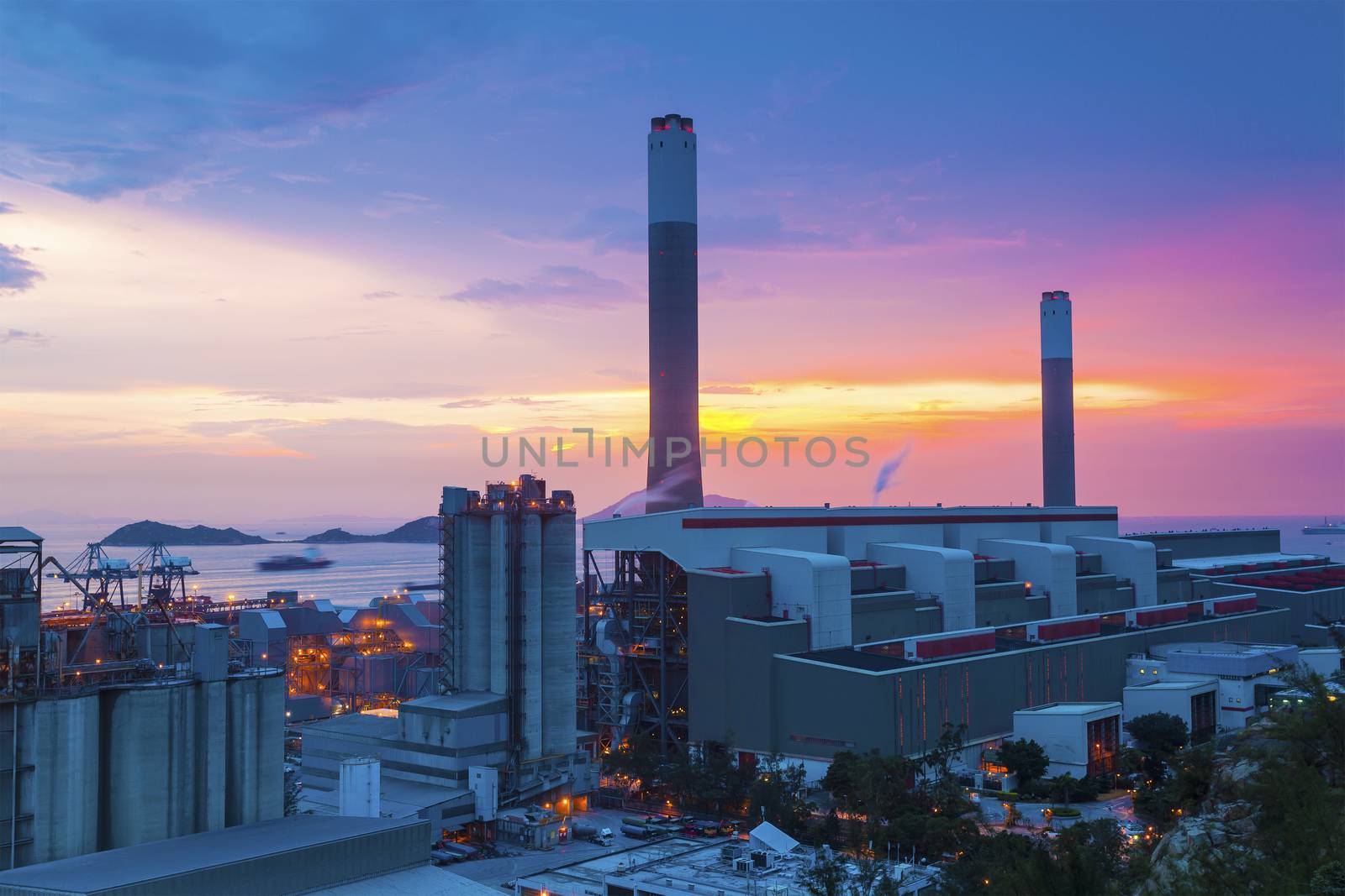 Power plant at dusk by kawing921