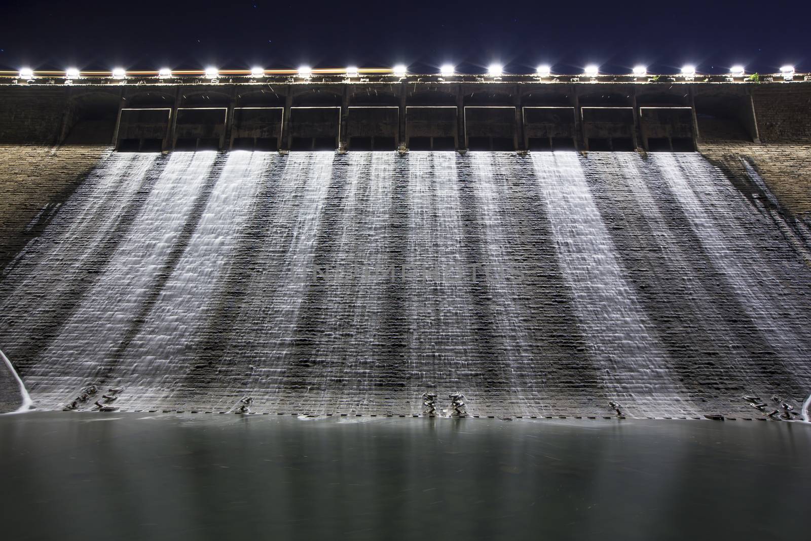 Dam at night