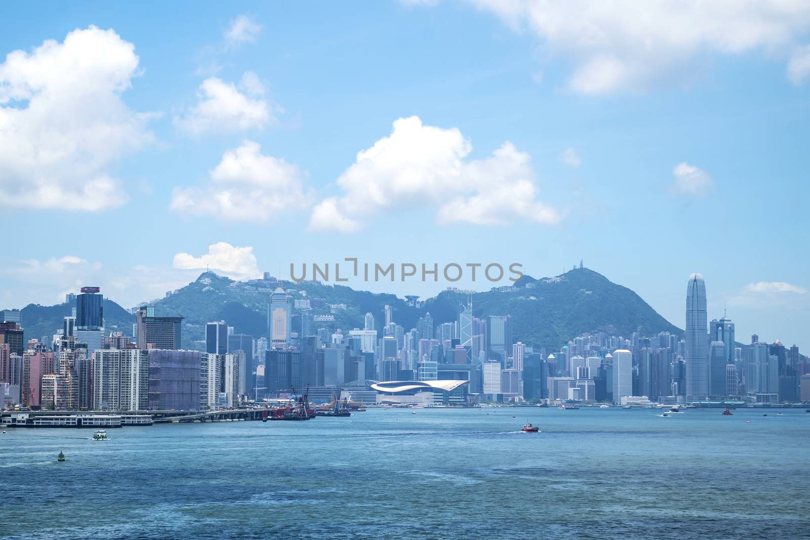 Hong Kong view along Victoria Harbor