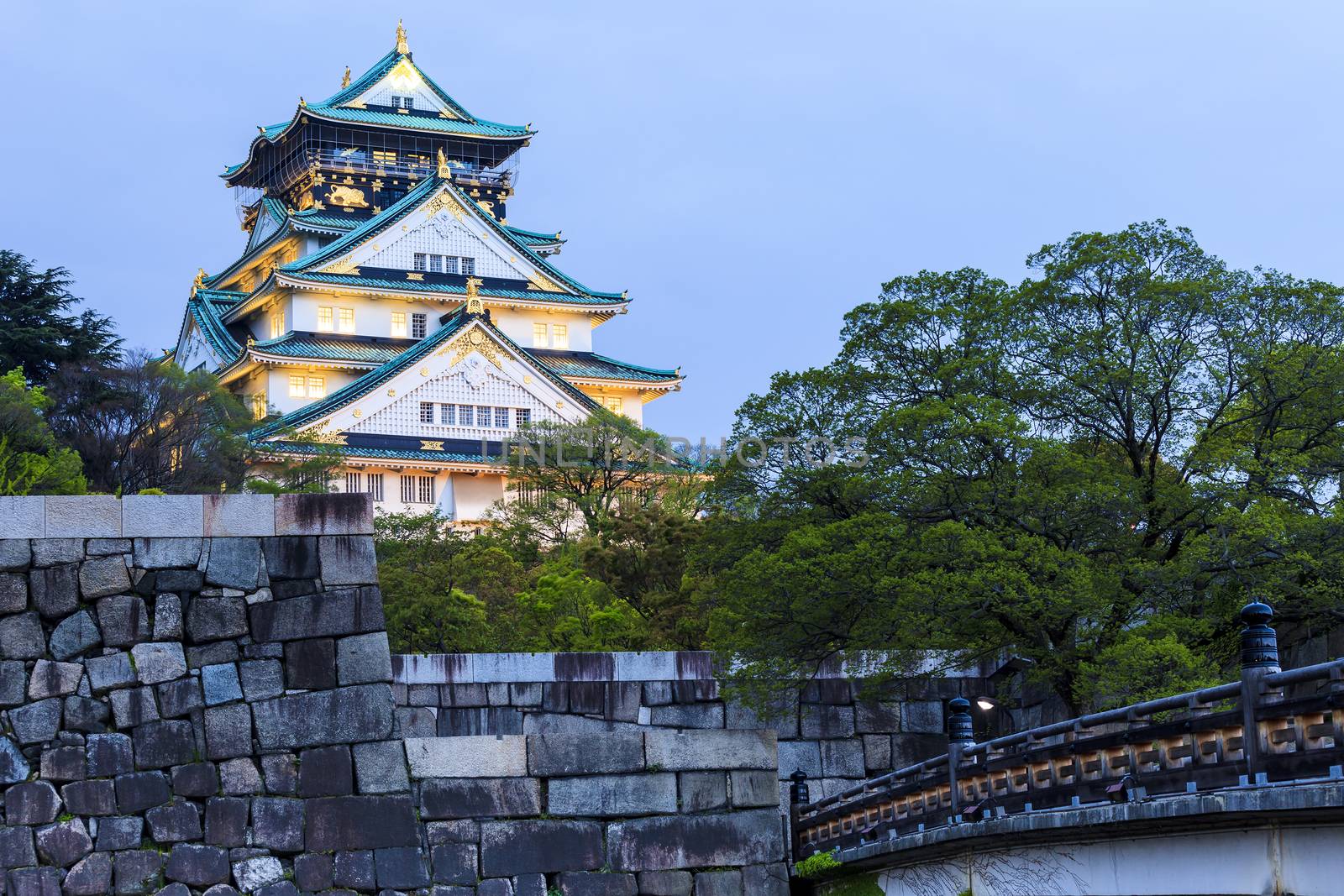 Osaka Castle at night in Japan by kawing921