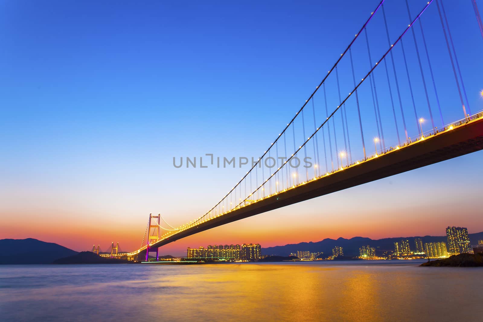 Sunset bridge in Hong Kong 