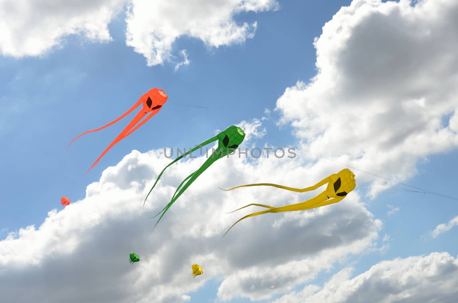 Space invader kites flying