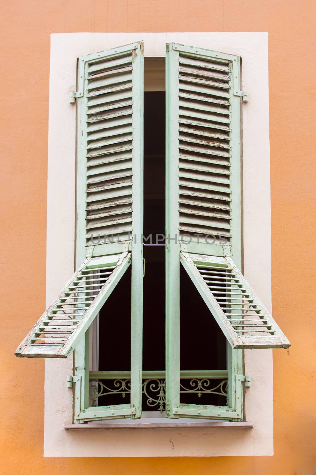 Rustic wooden window shuters.