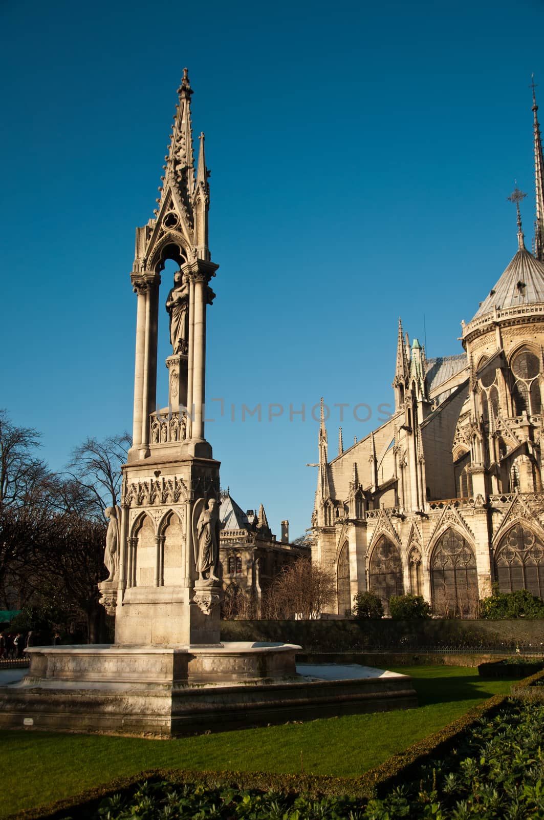 Notre-Dame of Paris cathedral - square jean XXIII by NeydtStock