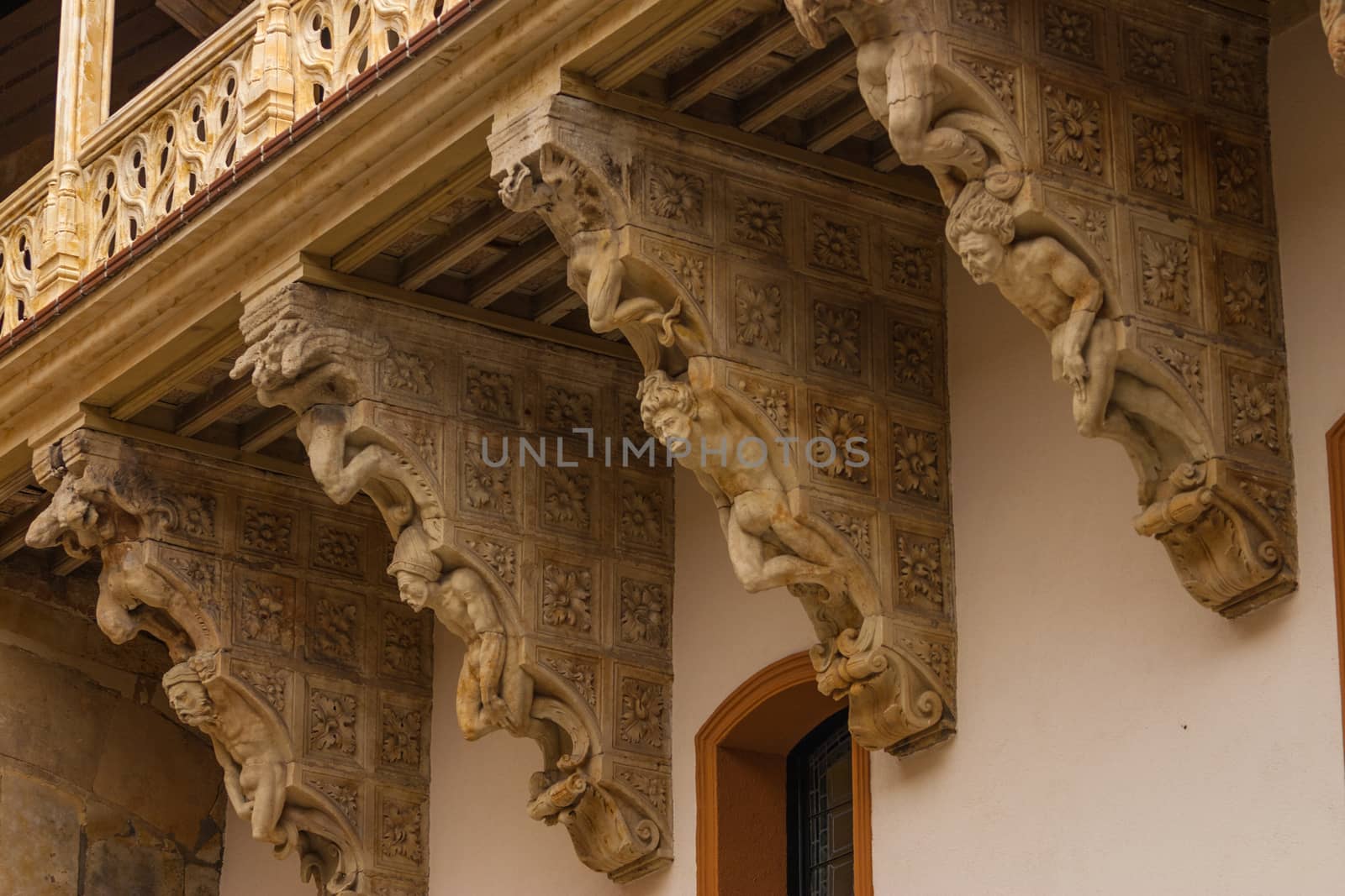 Beautiful corbels in Salina Palace located in Salamanca by imagsan