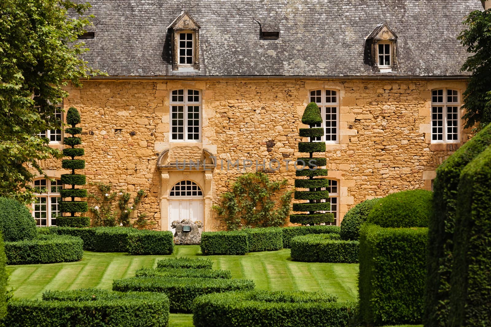 Beautiful french garden in the region of Dordogne