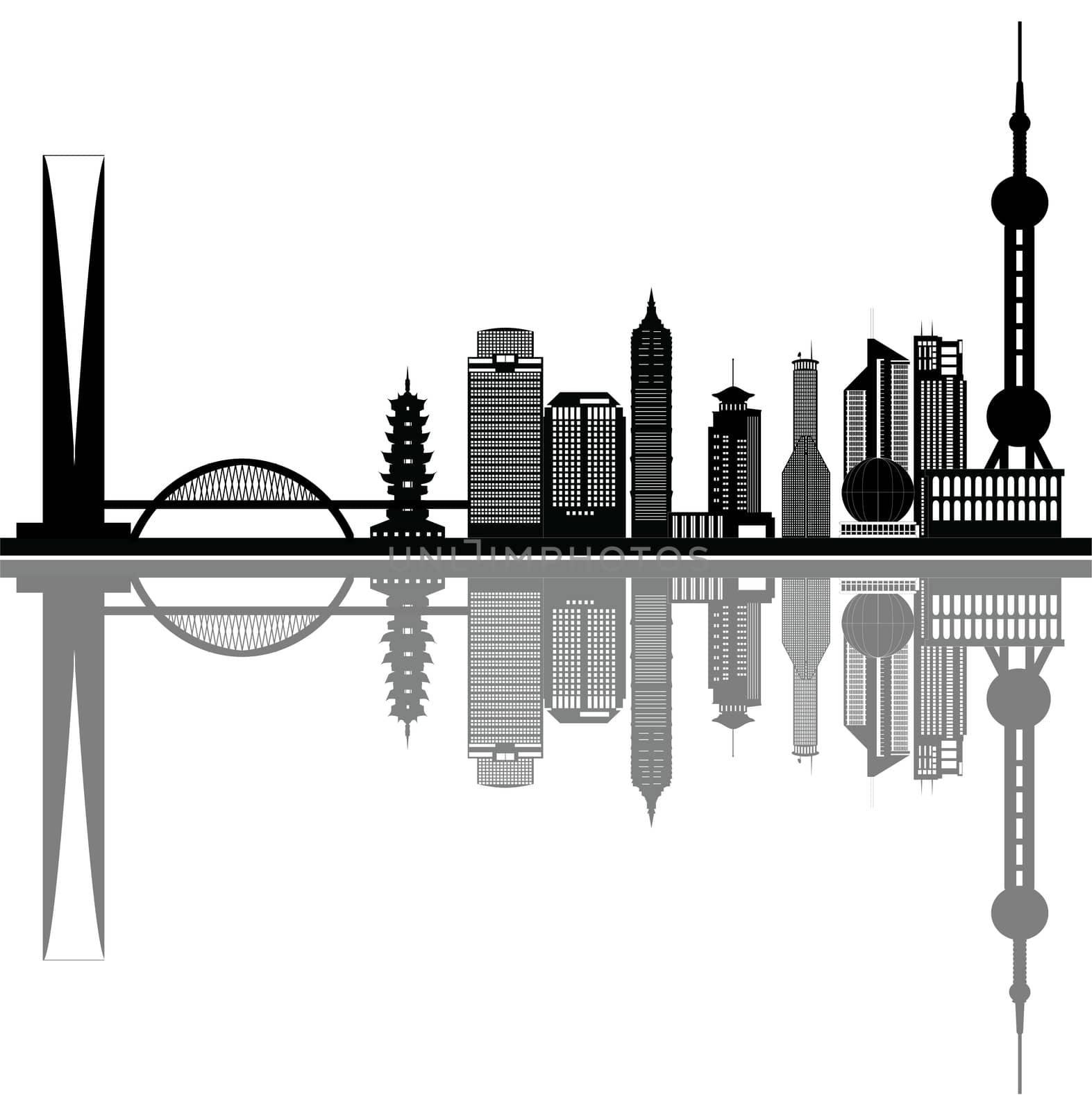 shanghai skyline by compuinfoto