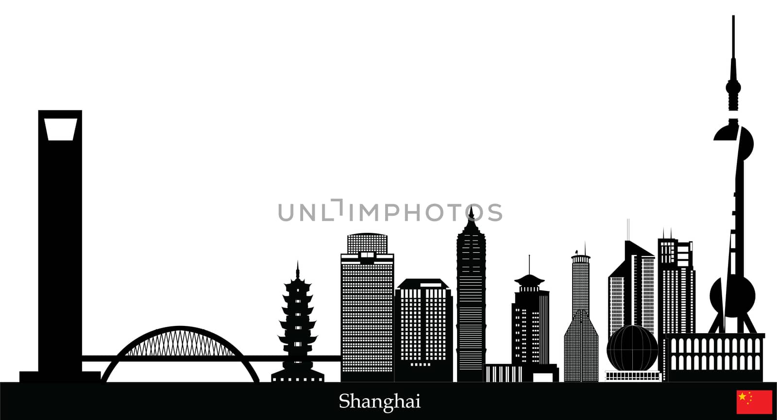 shanghai skyline by compuinfoto