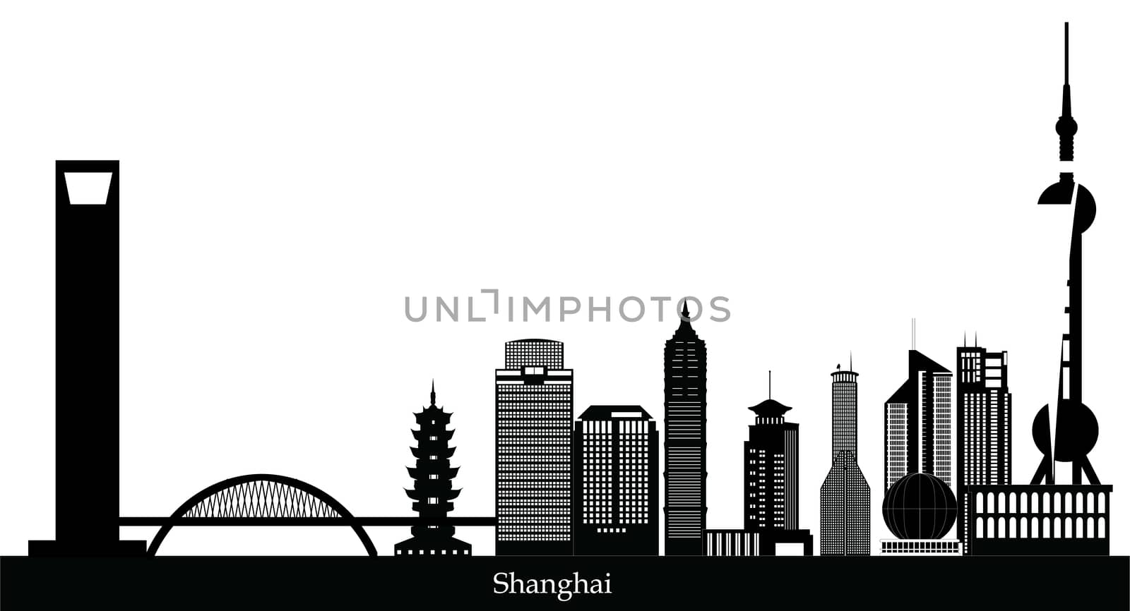 shanghai skyline by compuinfoto
