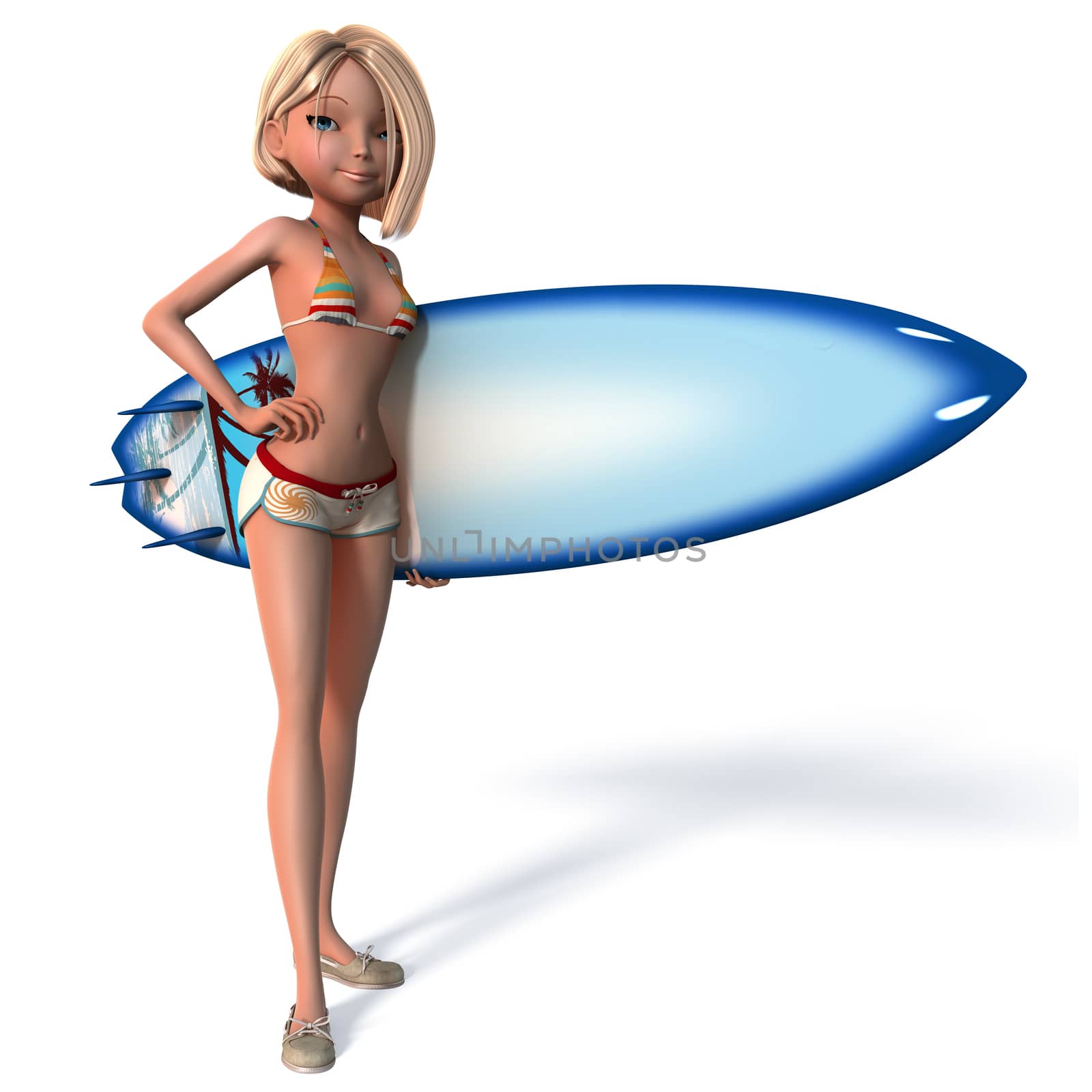 Girl with surfboard by vik173