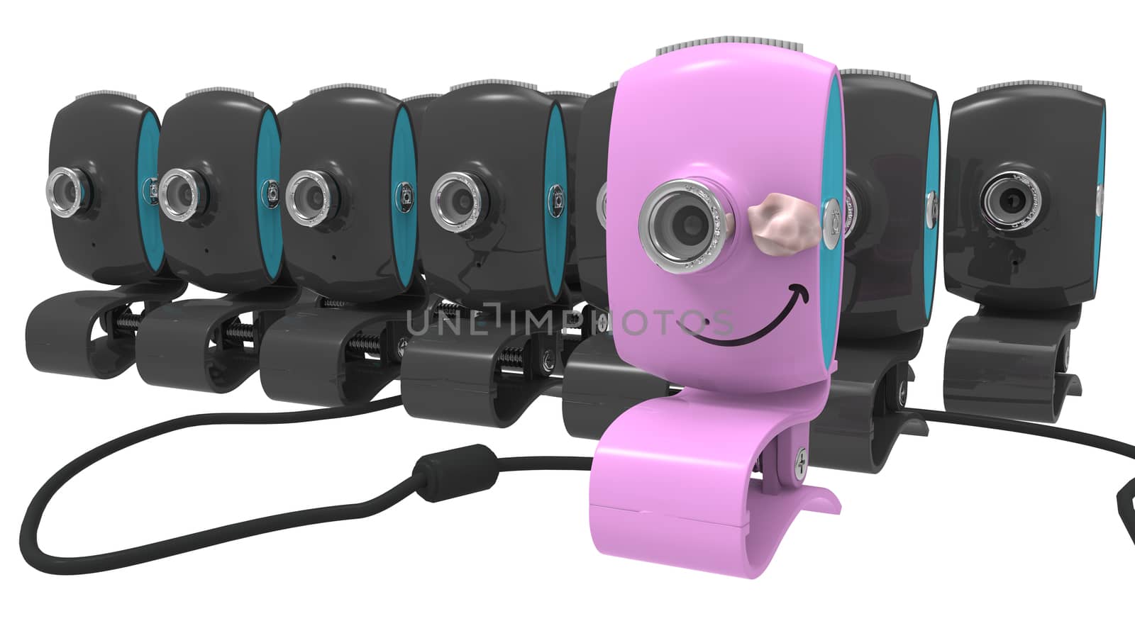 Webcameras isolated on a white background.