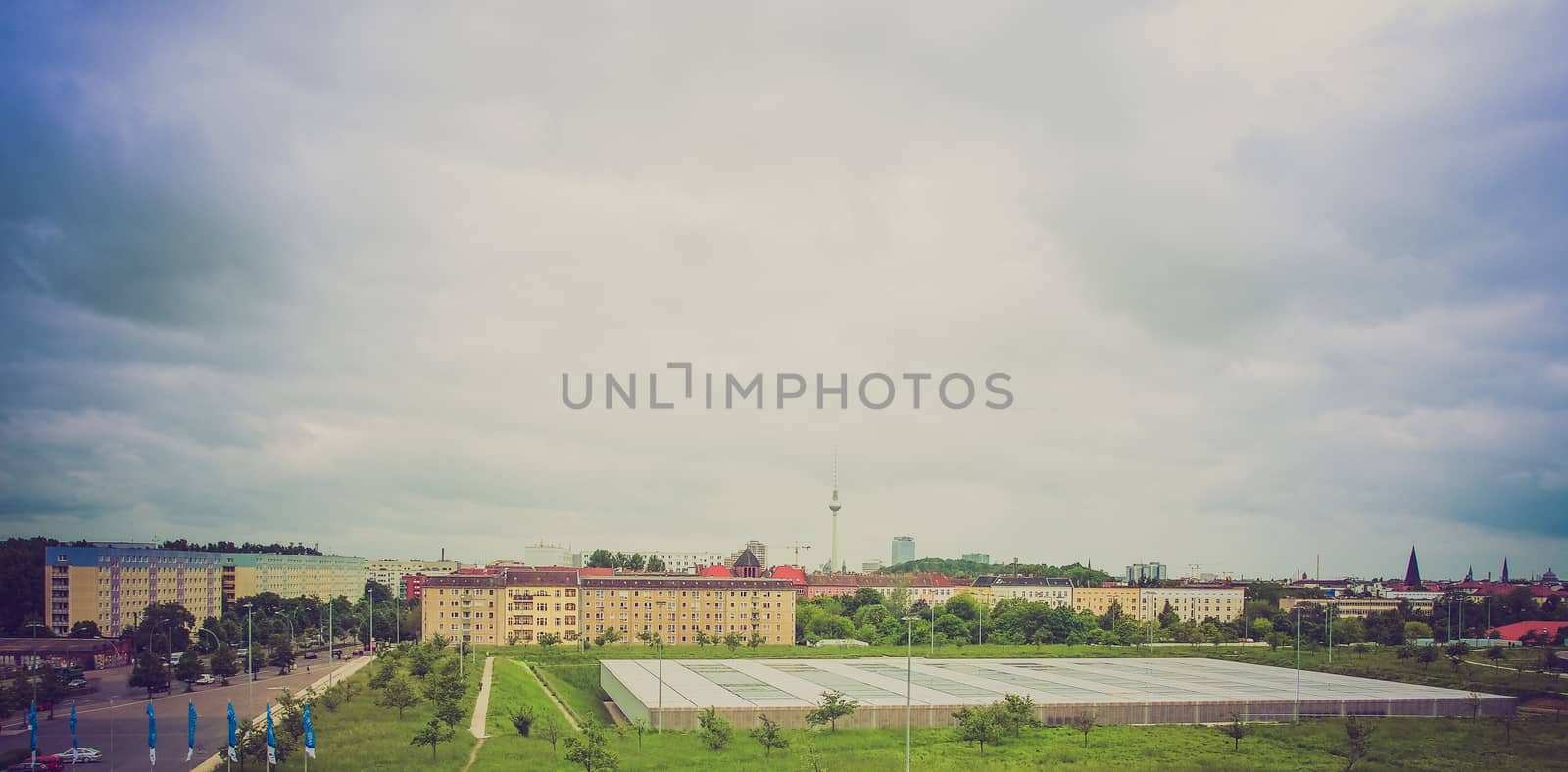 Vintage looking View of the city of Berlin in Germany