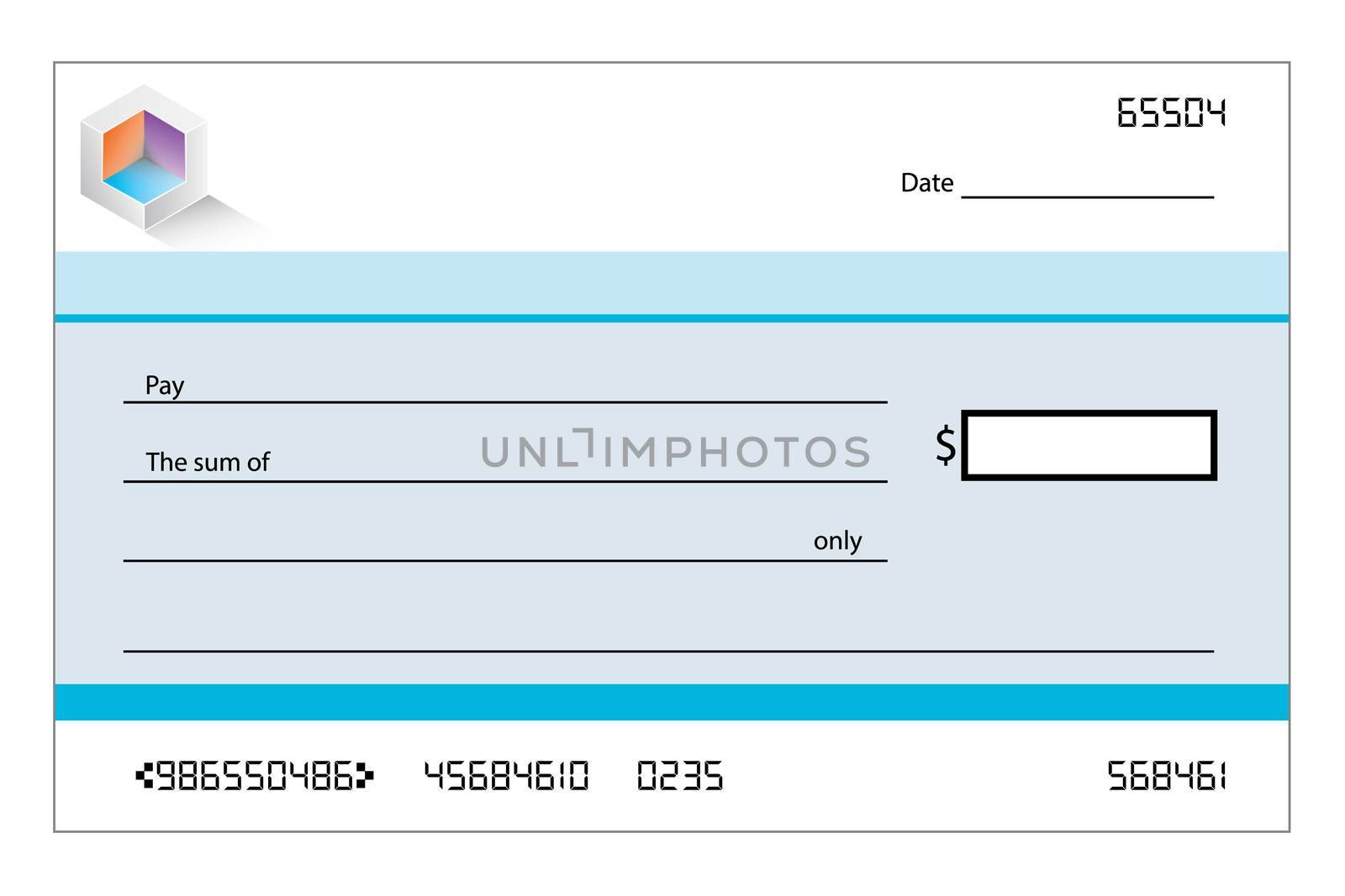 Template of blank banking check / cheque by DragonEyeMedia