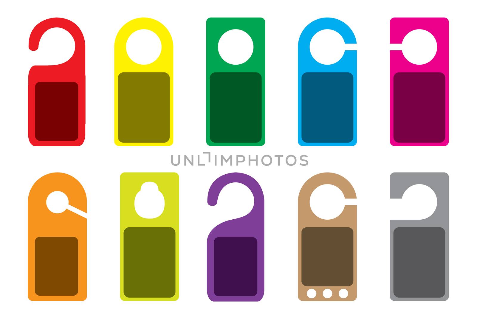 Illustration of blank colourful Do Not Disturb Signs by DragonEyeMedia