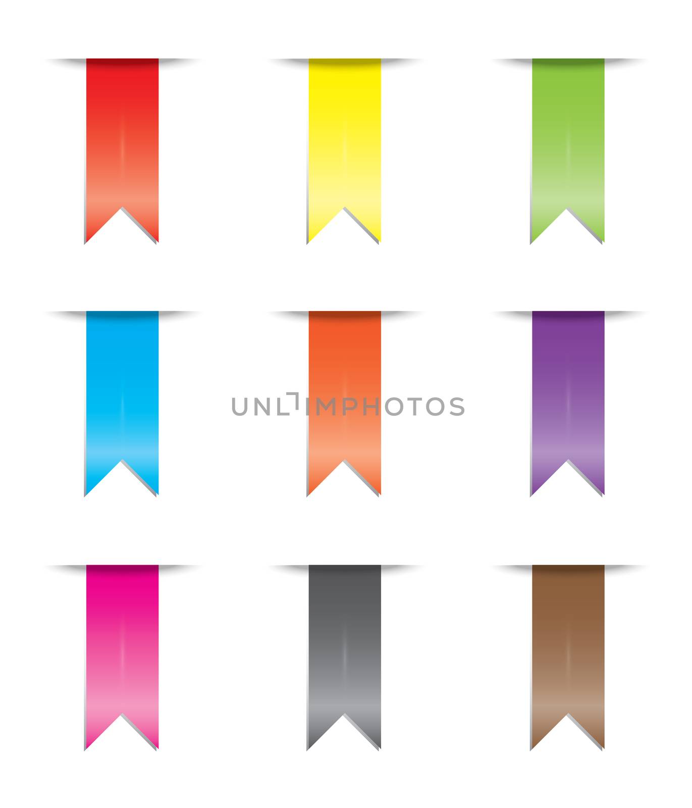 Illustration of a coloured ribbon set by DragonEyeMedia