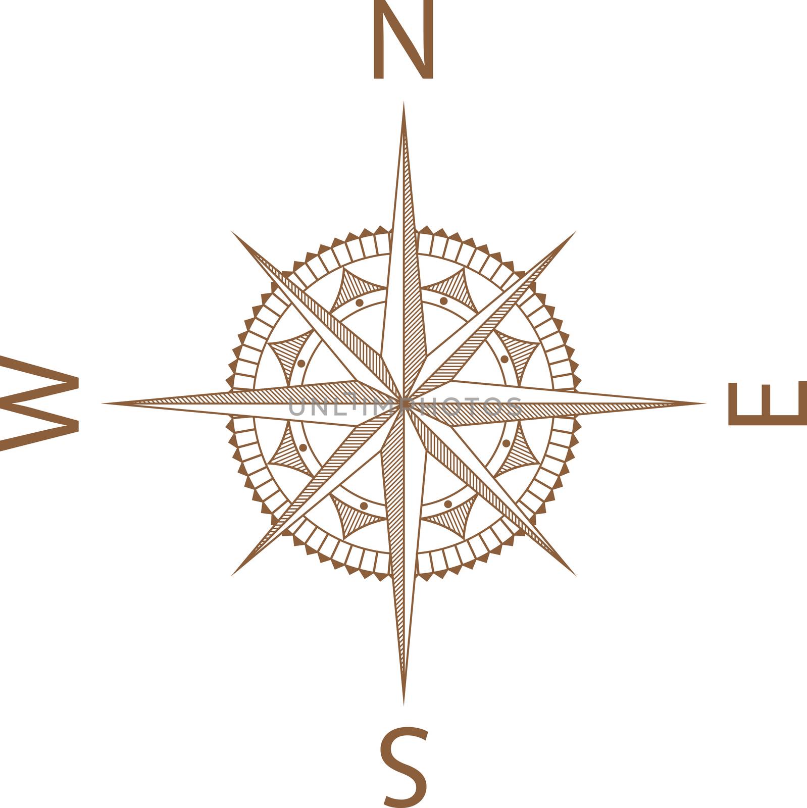 Illustration of a Map Compass on White Background by DragonEyeMedia