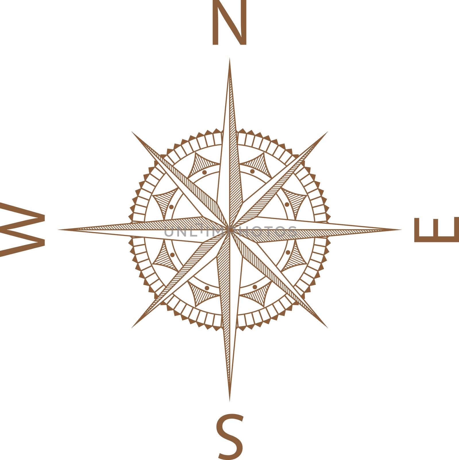 An Illustration of a Map Compass on White Background