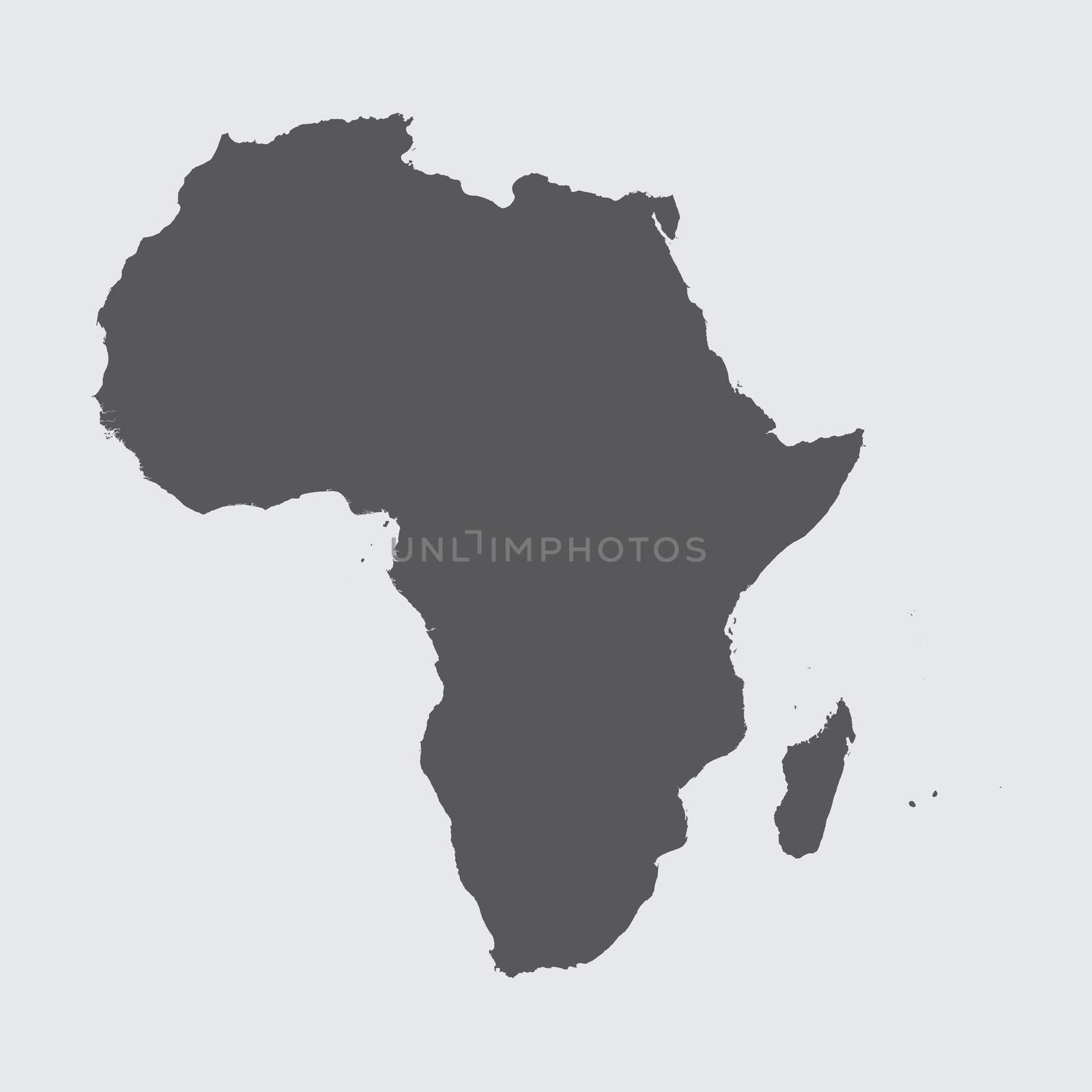 Illustration on isolated background of the continent of Africa by DragonEyeMedia