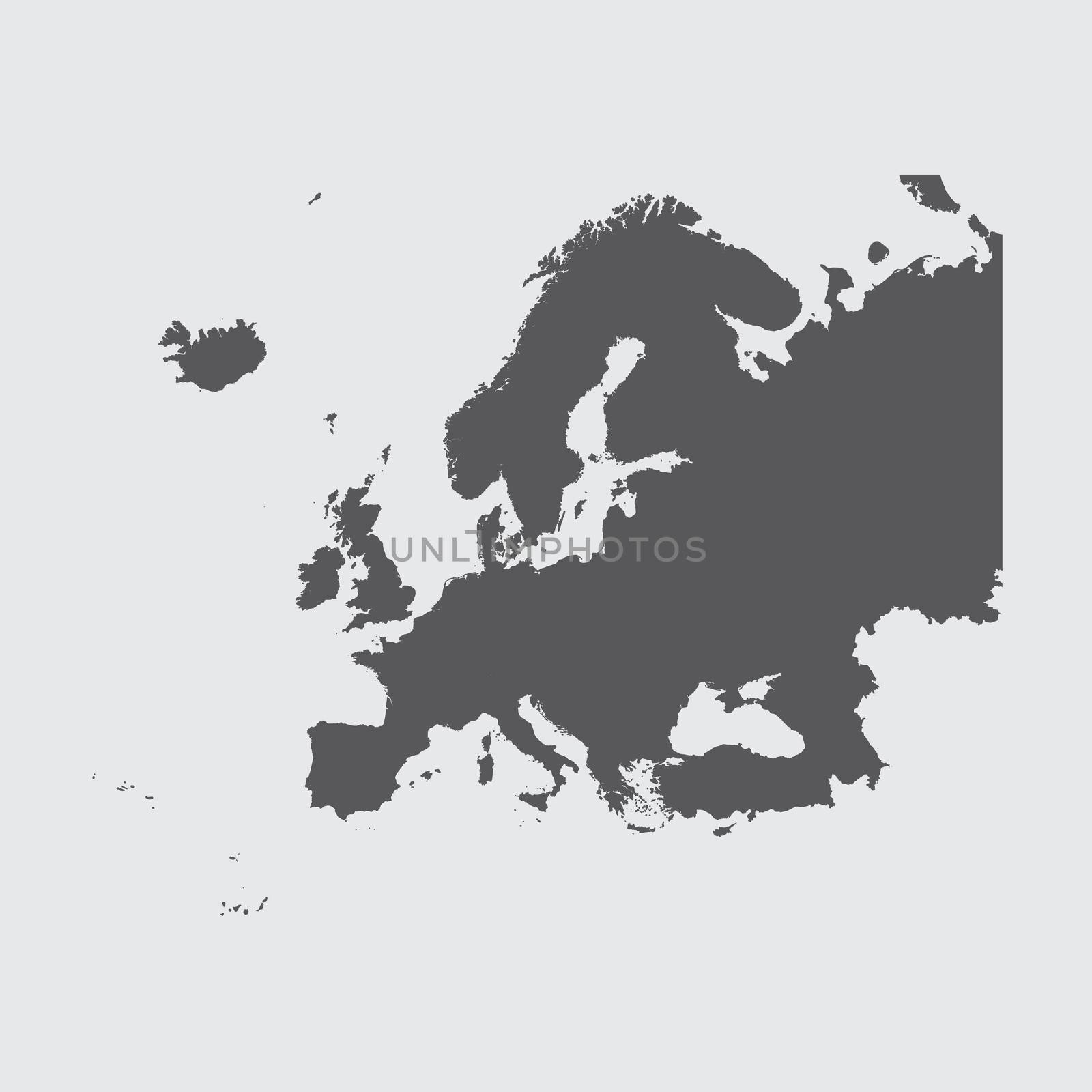 Illustration on isolated background of the continent of Europe by DragonEyeMedia