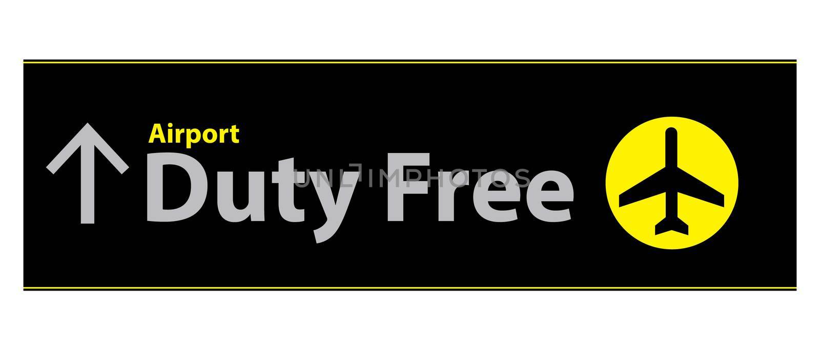 Airport Duty Free Sign in Black and Yellow by DragonEyeMedia