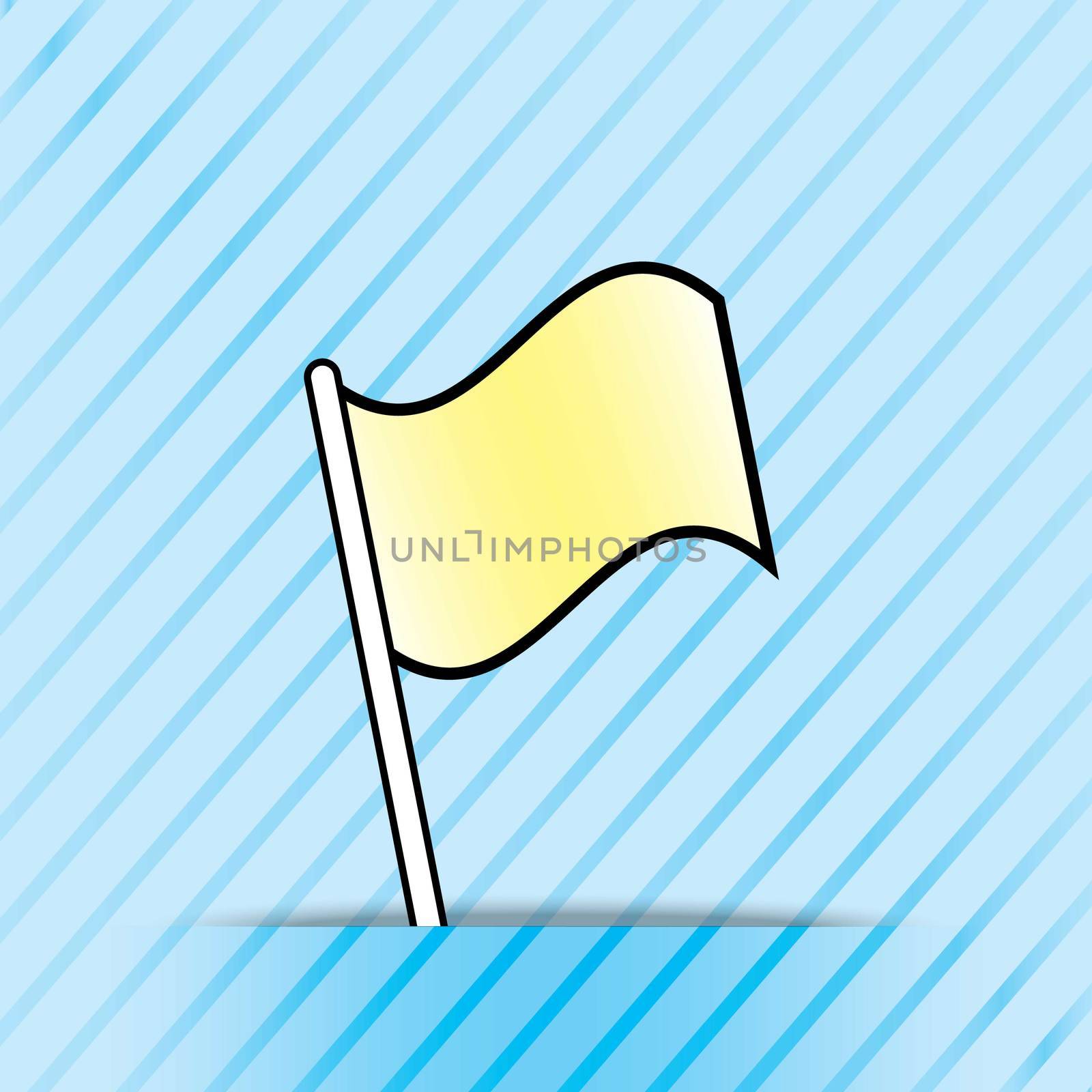 An Illustration of an empty flag on blue background