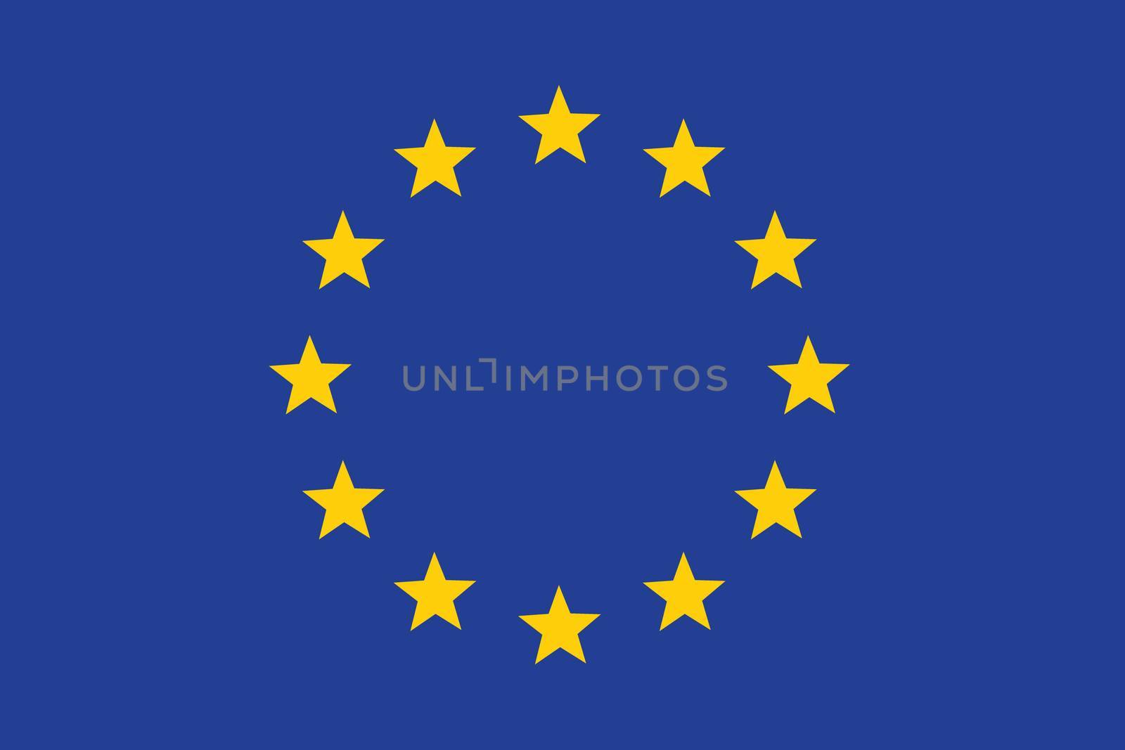 A Flag of European Union in blue and white