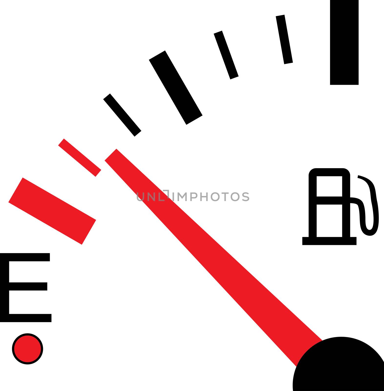 Illustration of a Fuel Gauge on White Background by DragonEyeMedia