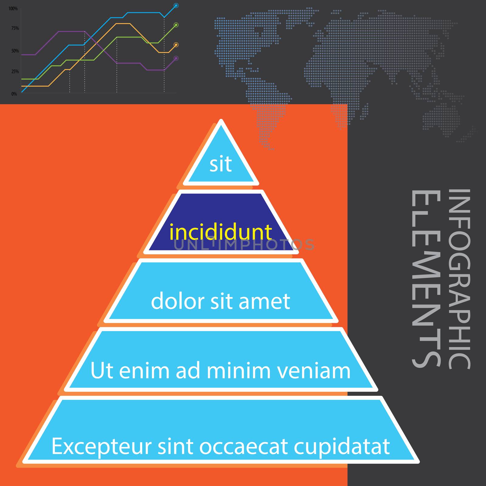 Illustration of Modern infographic chart by DragonEyeMedia