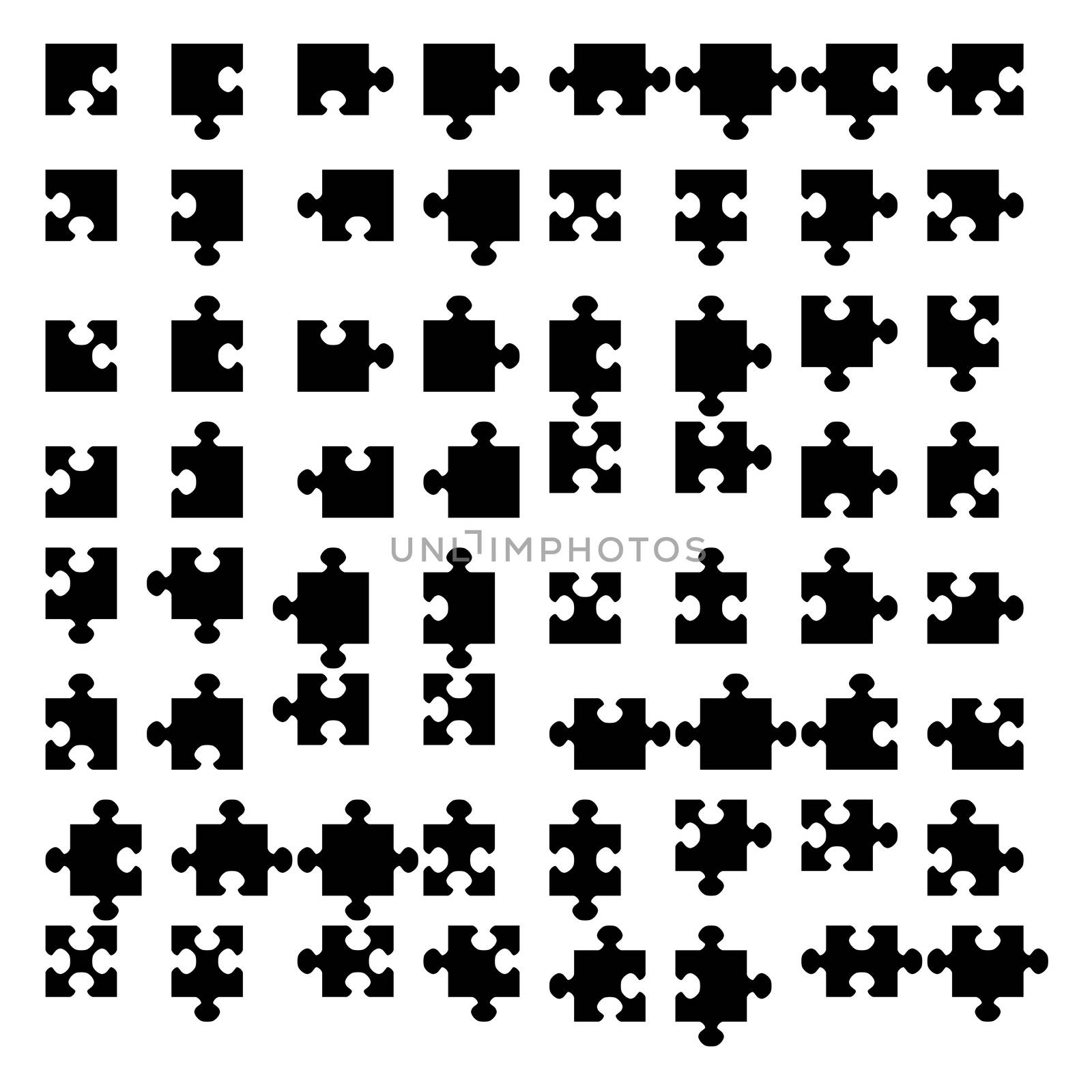Illustration of Jigsaw puzzle blank parts by DragonEyeMedia