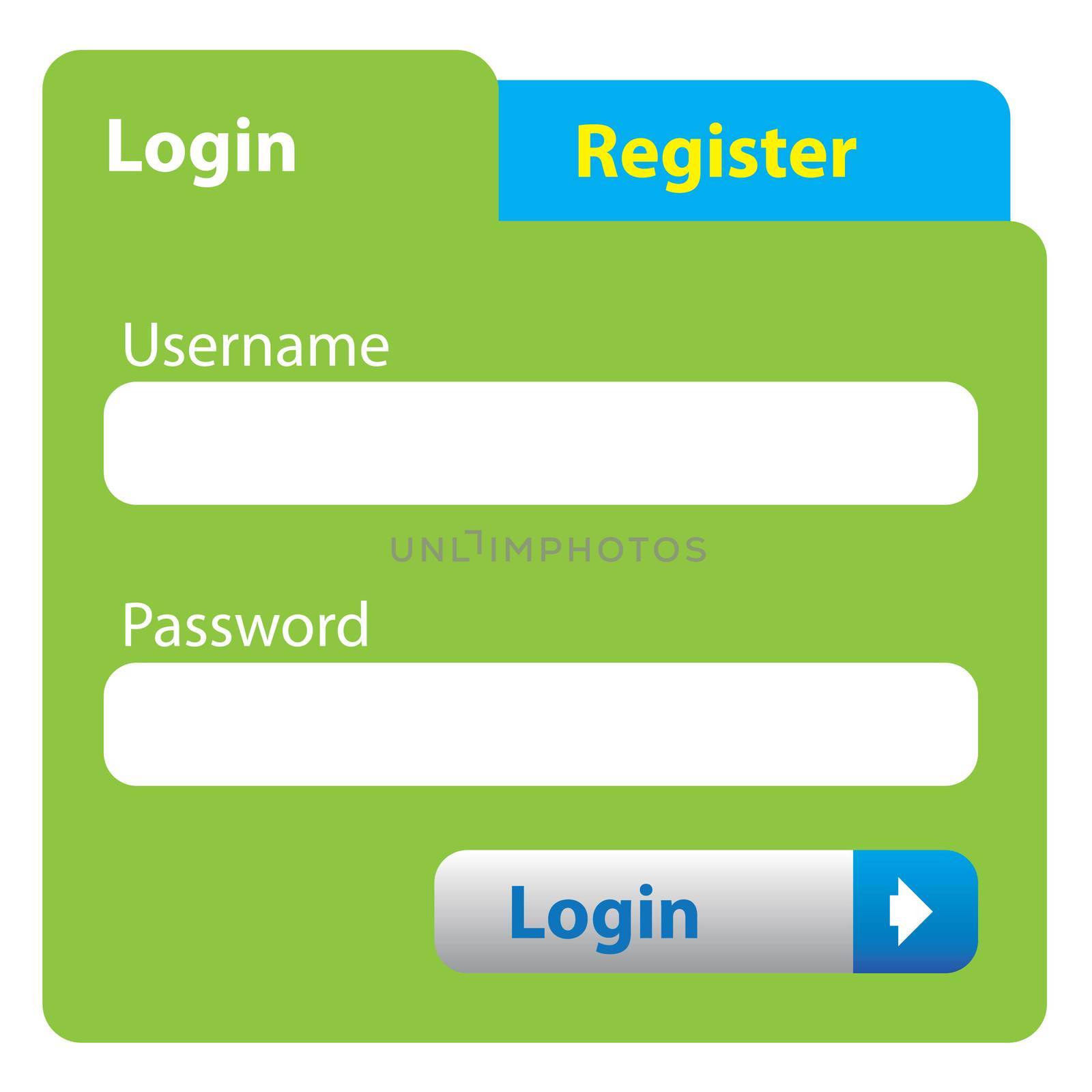 Illustrated login interface - username and password by DragonEyeMedia