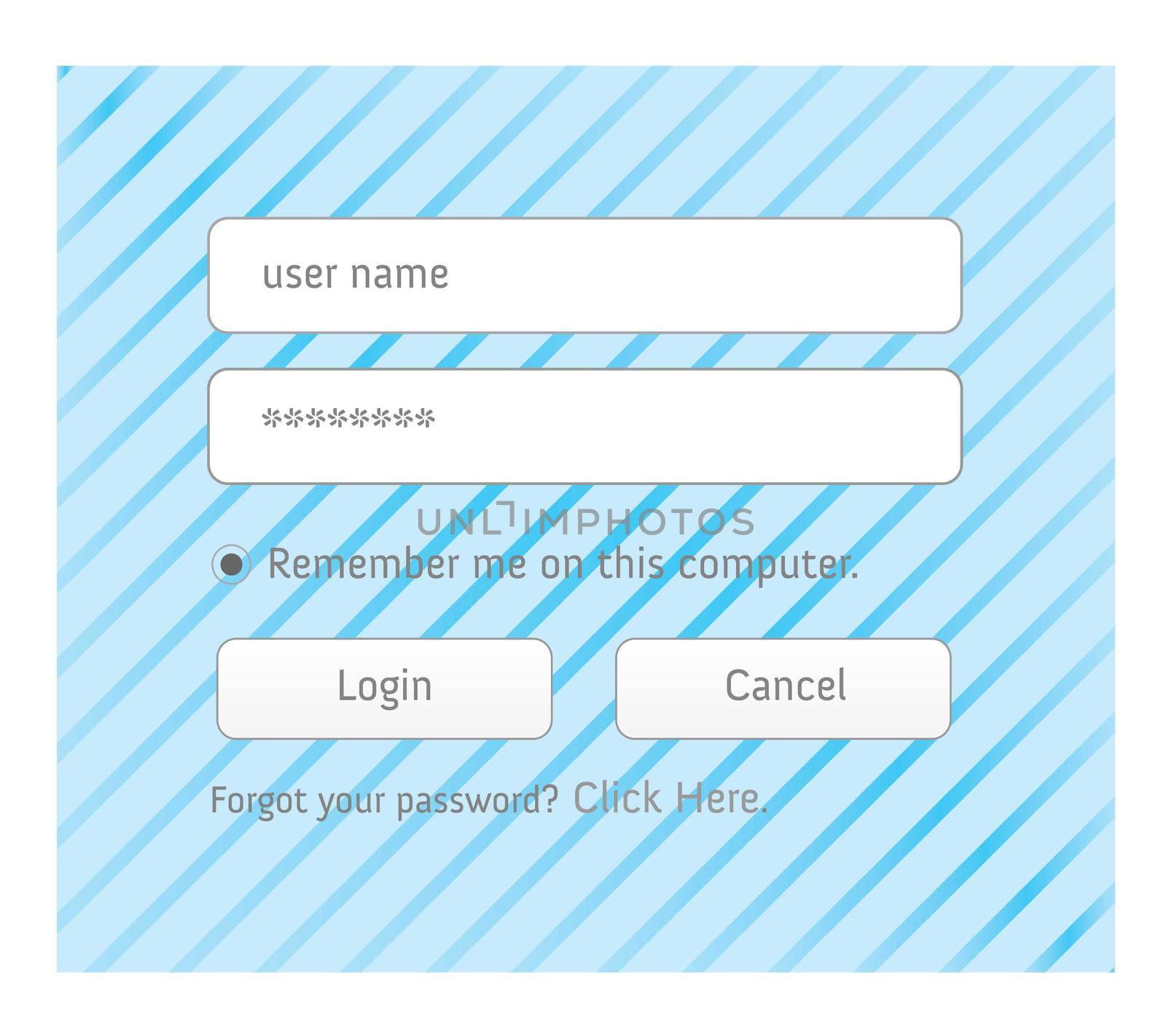 An illustrated login interface - username and password
