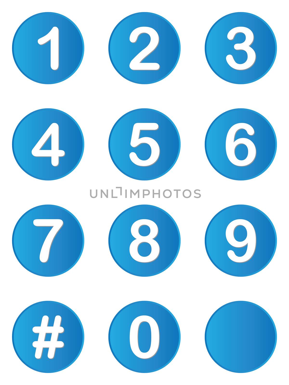 Illustrated set of buttons with numbers on by DragonEyeMedia