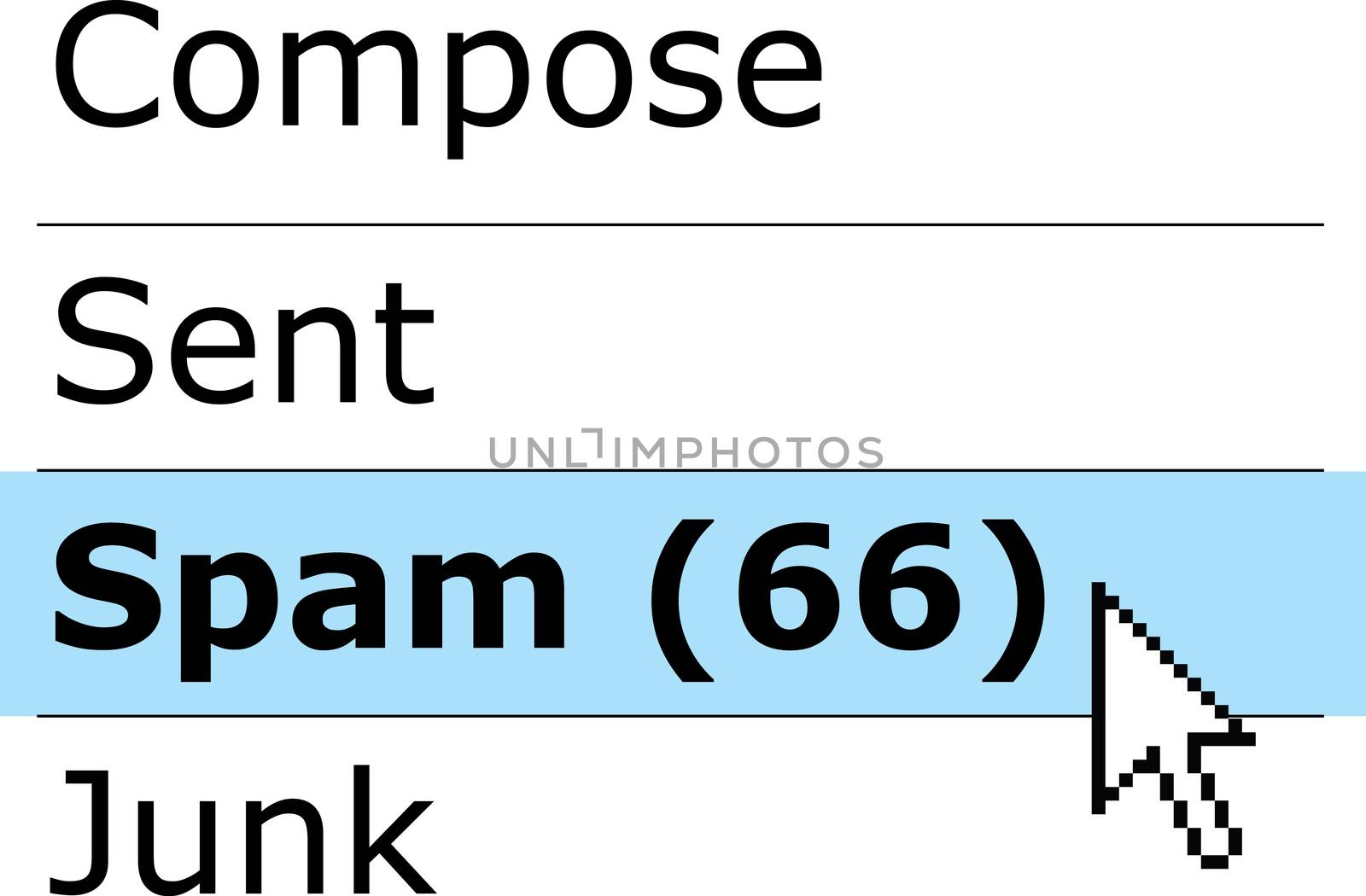 An Illustration of Computer Monitor screen, concept of spam email