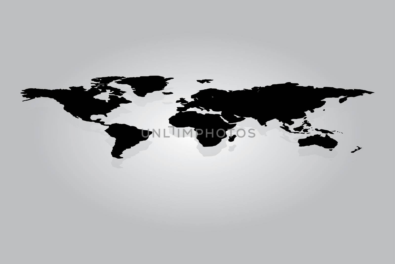 World map illustration isolated on clean background by DragonEyeMedia