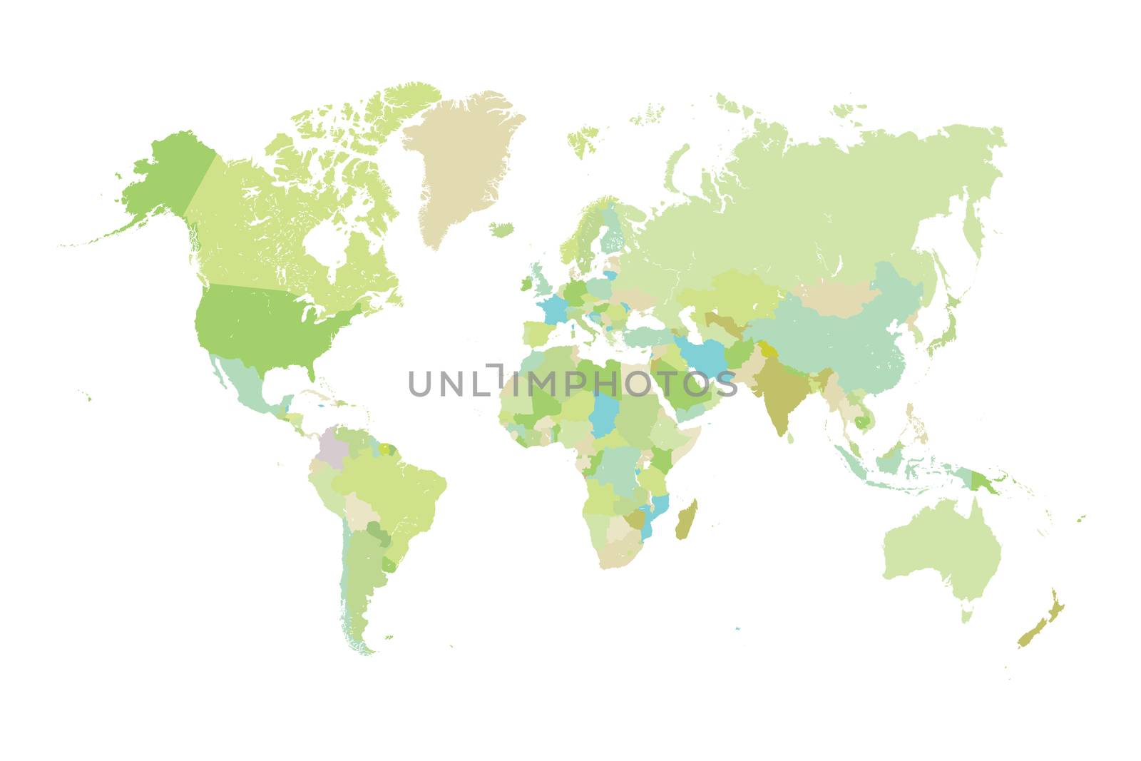 Illustration of very fine outline of the world (with country bor by DragonEyeMedia